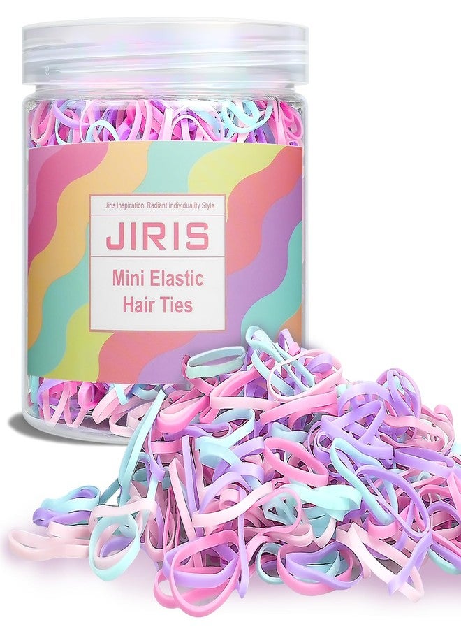 JIRIS 1000pcs Mini Hair Rubber Bands, Soft & Durable Plastic Elastic Hair Ties for Little Girls, Stretch Ponytail Ties for Kids Hairstyles and Braids - Image 1